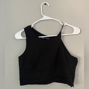 Zara black crop top